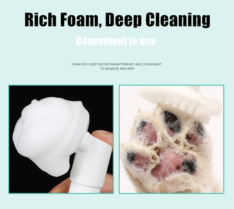 No-Rinse Waterless Shampoo Pet Paw Cleaner Grooming Brush