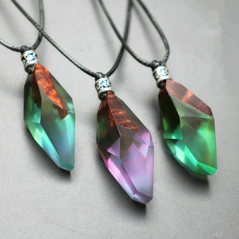 Aurora Resin Pendant Necklace