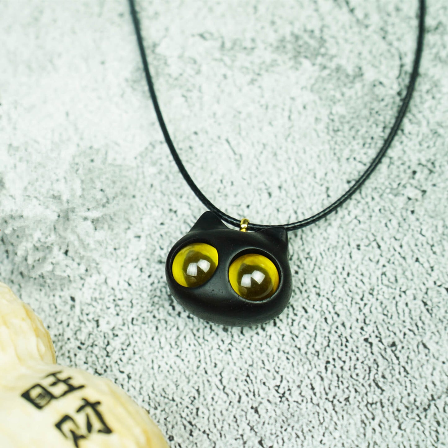 Handmade Wood Cat Necklace