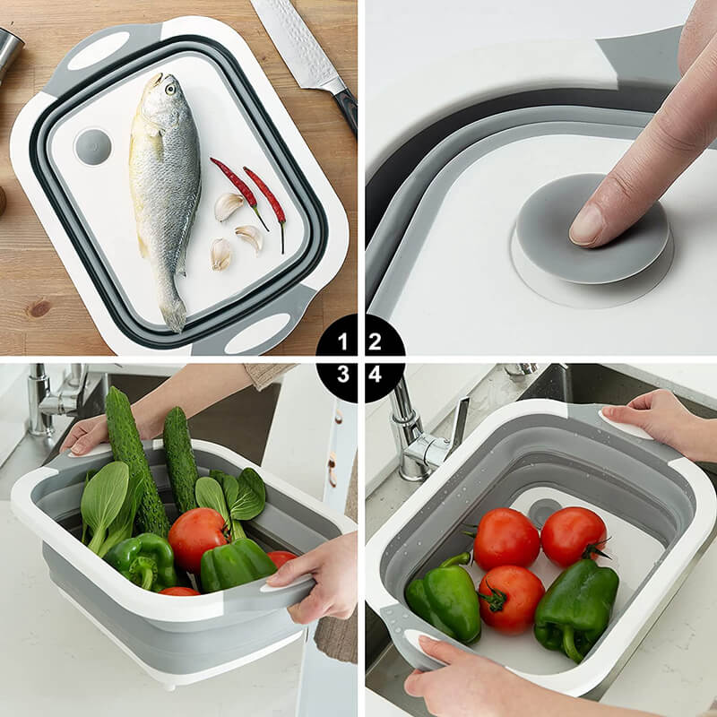 Collapsible Cutting Board Dish Tub