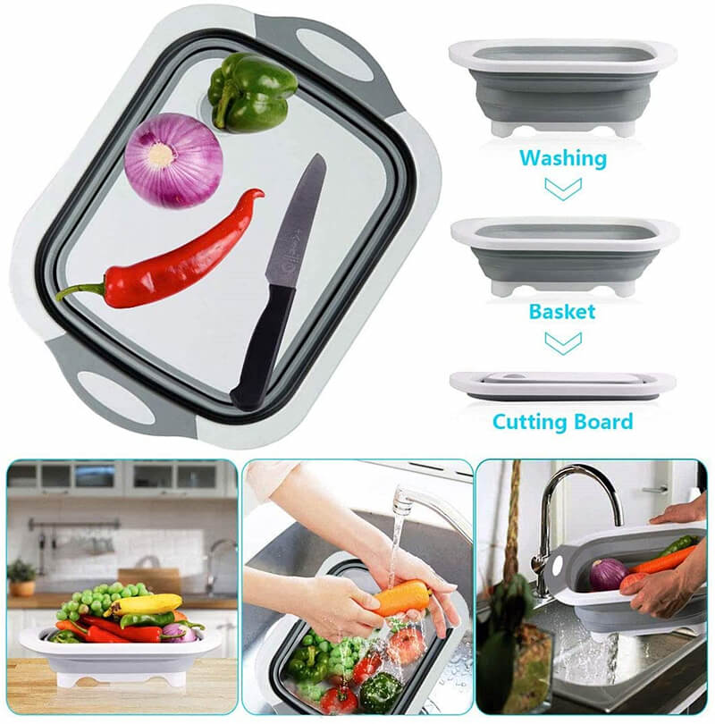 Collapsible Cutting Board Dish Tub