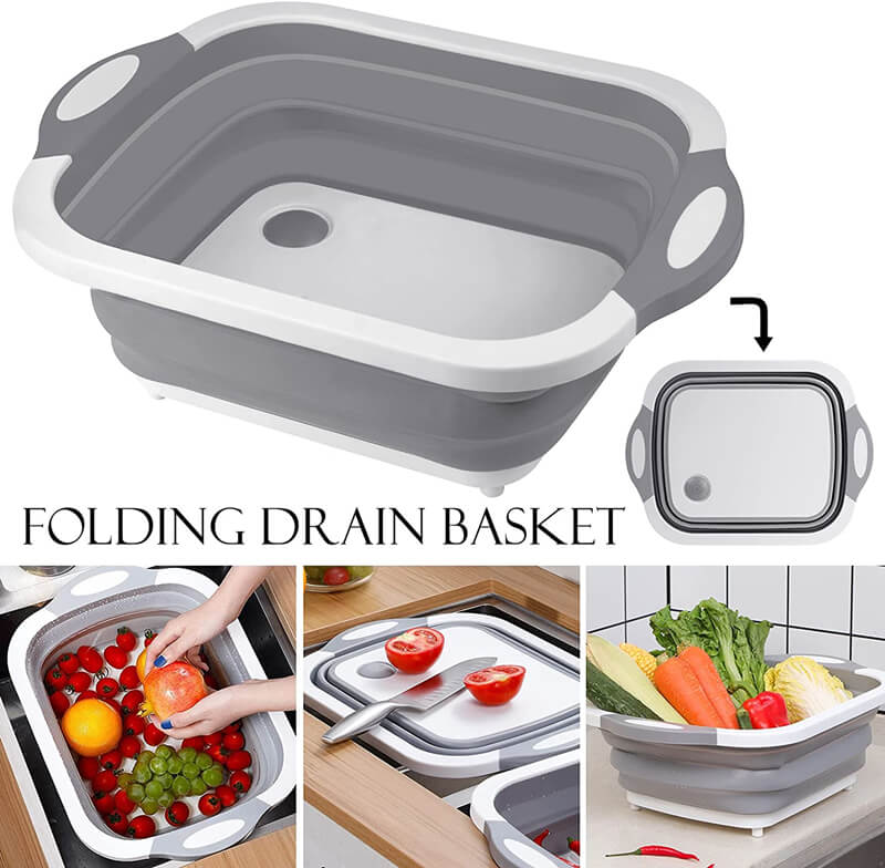 Collapsible Cutting Board Dish Tub