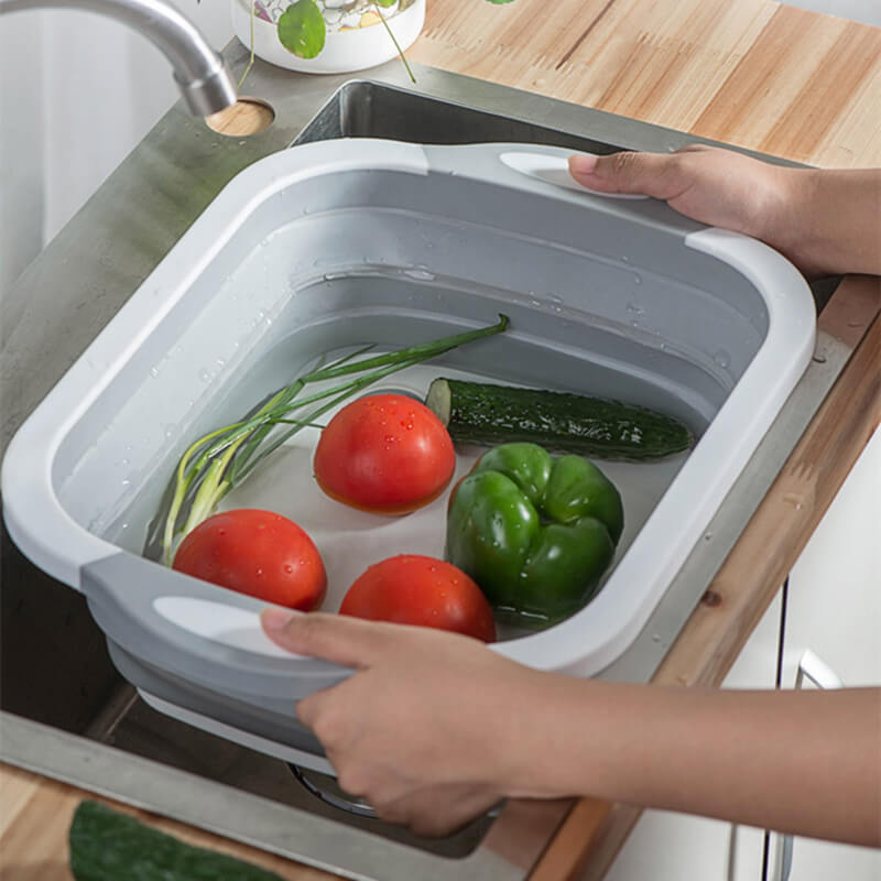 Collapsible Cutting Board Dish Tub