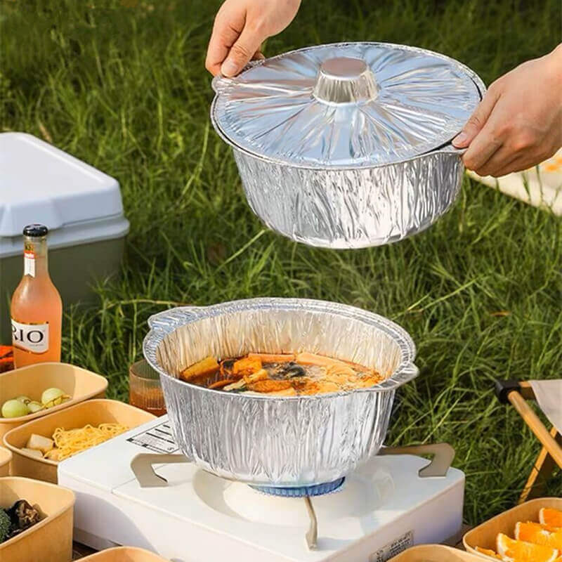 Disposable Tinfoil Pan with Lid