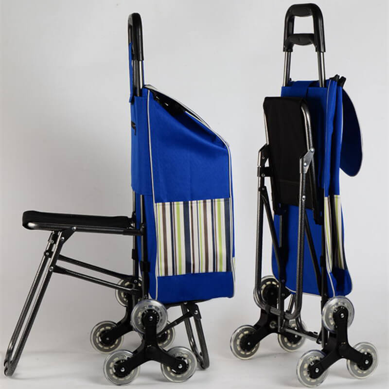 Foldable Shopping Trolley with Seat