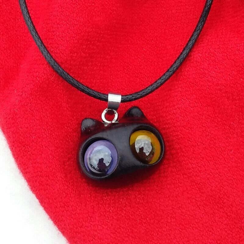 Handmade Cute Wood Cat Necklace