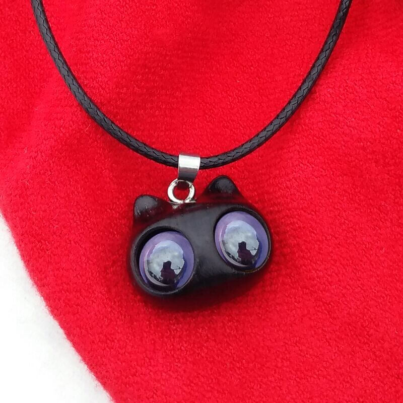 Handmade Cute Wood Cat Necklace