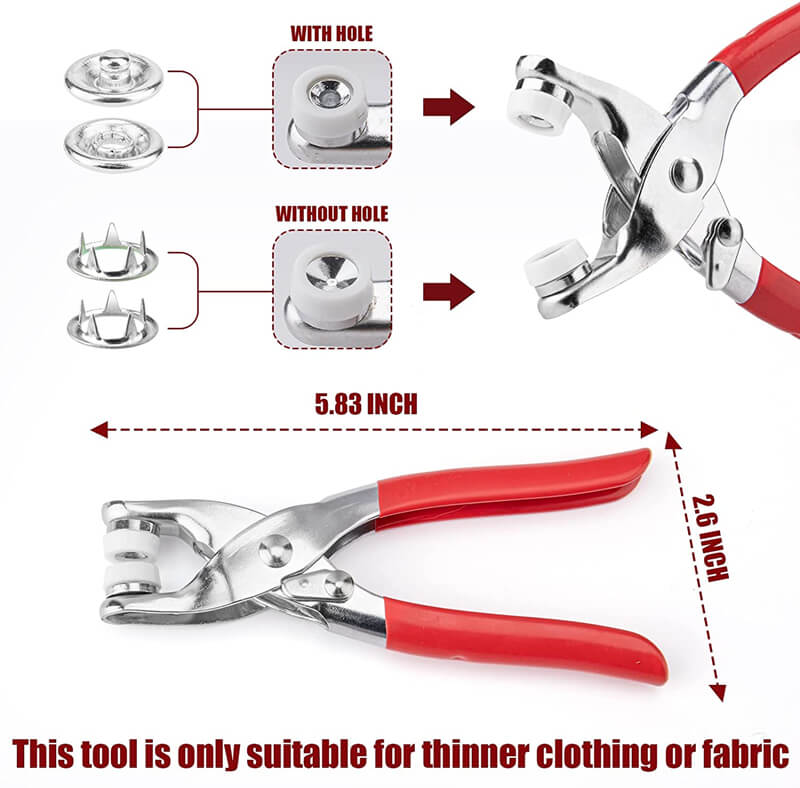 Snap Fastener Plier with Metal Snap Button