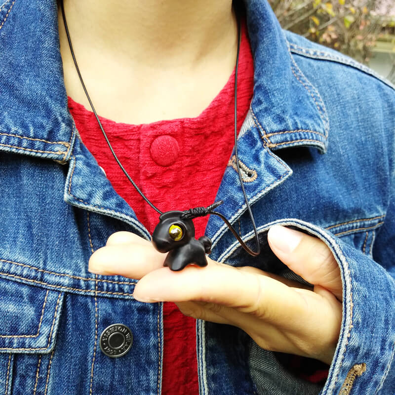 Wood Horse Pendant Necklace