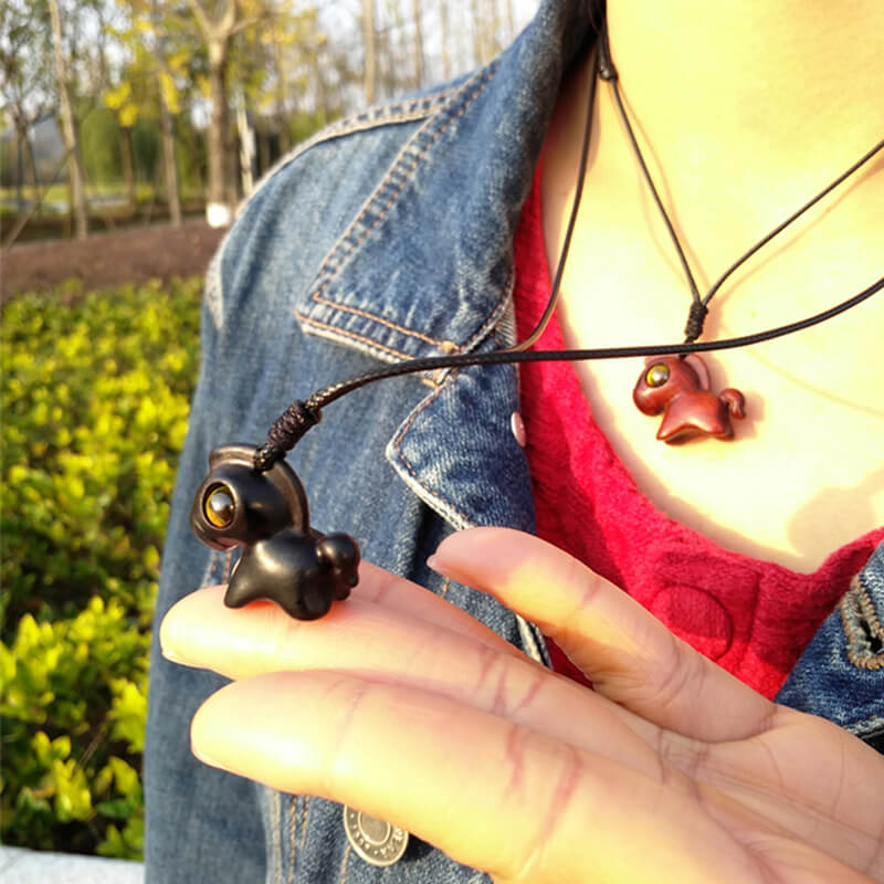 Wood Horse Pendant Necklace