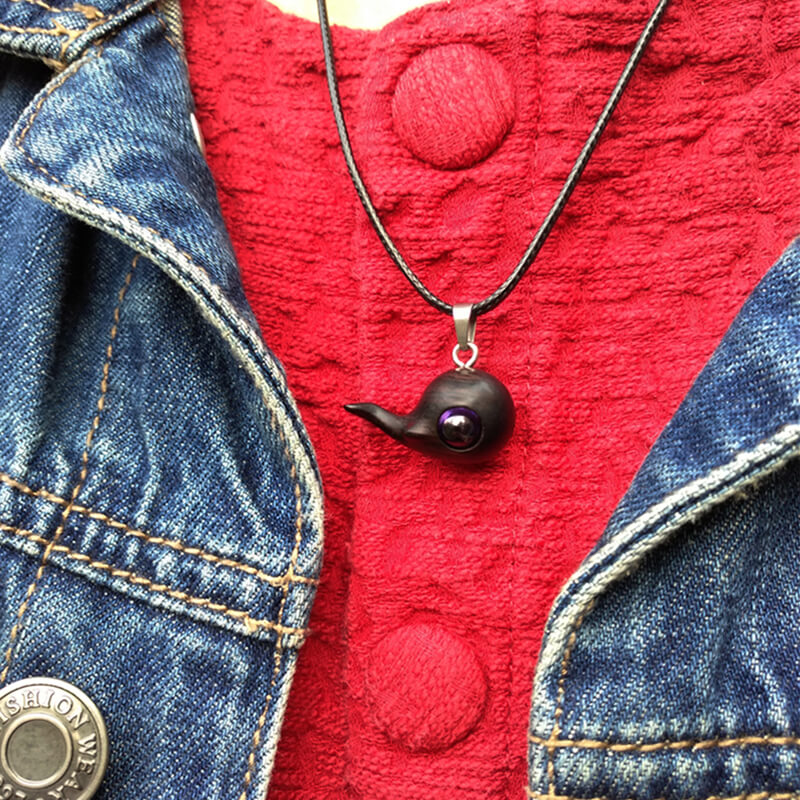 Wood Whale Pendant Necklace