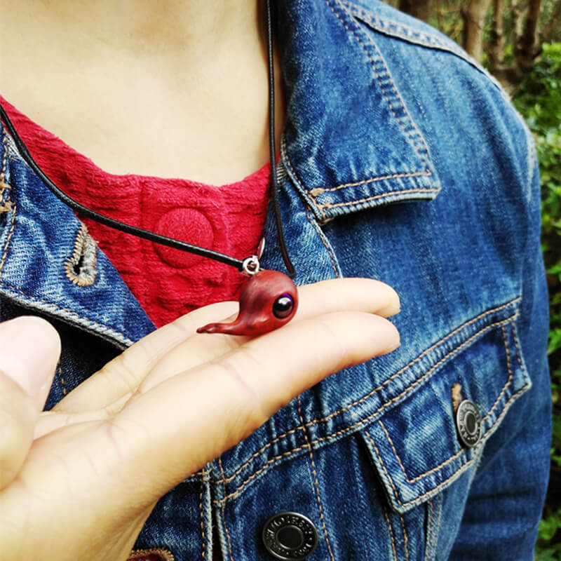 Wood Whale Pendant Necklace