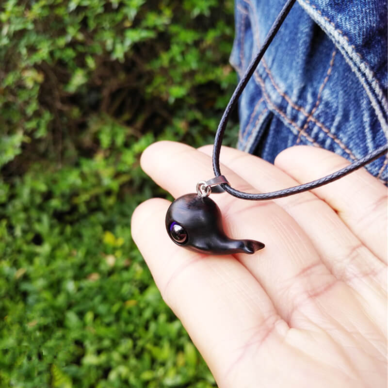 Wood Whale Pendant Necklace