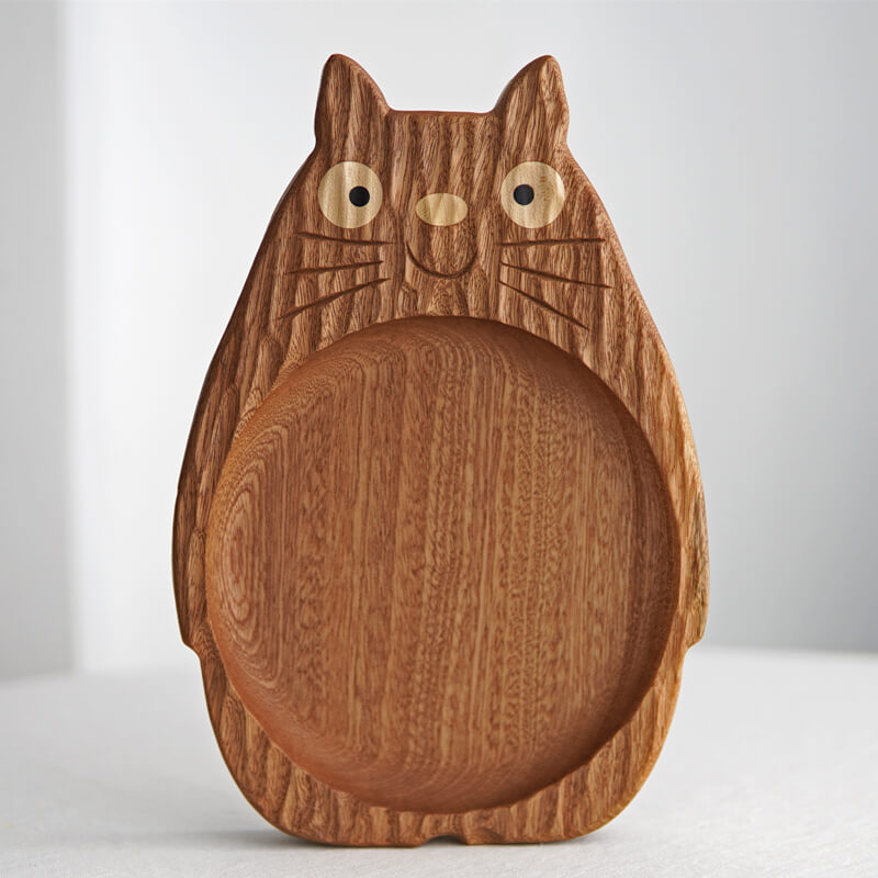 Handmade Little Bear Wood Dinner Plate