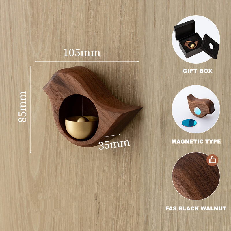 Handmade Black Walnut Bird Doorbell