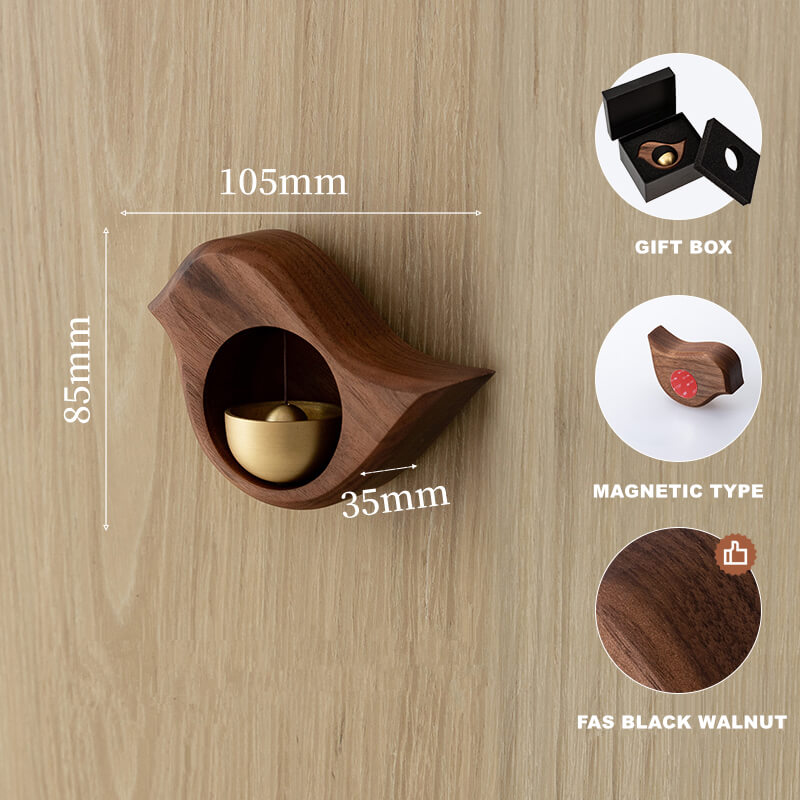 Handmade Black Walnut Bird Doorbell