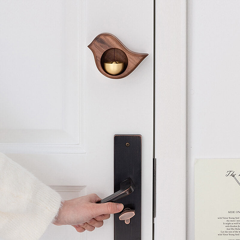 Handmade Black Walnut Bird Doorbell