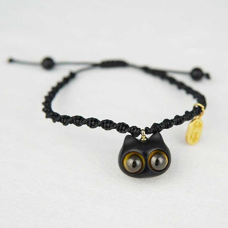 Handmade Cute Wood Cat Bracelet