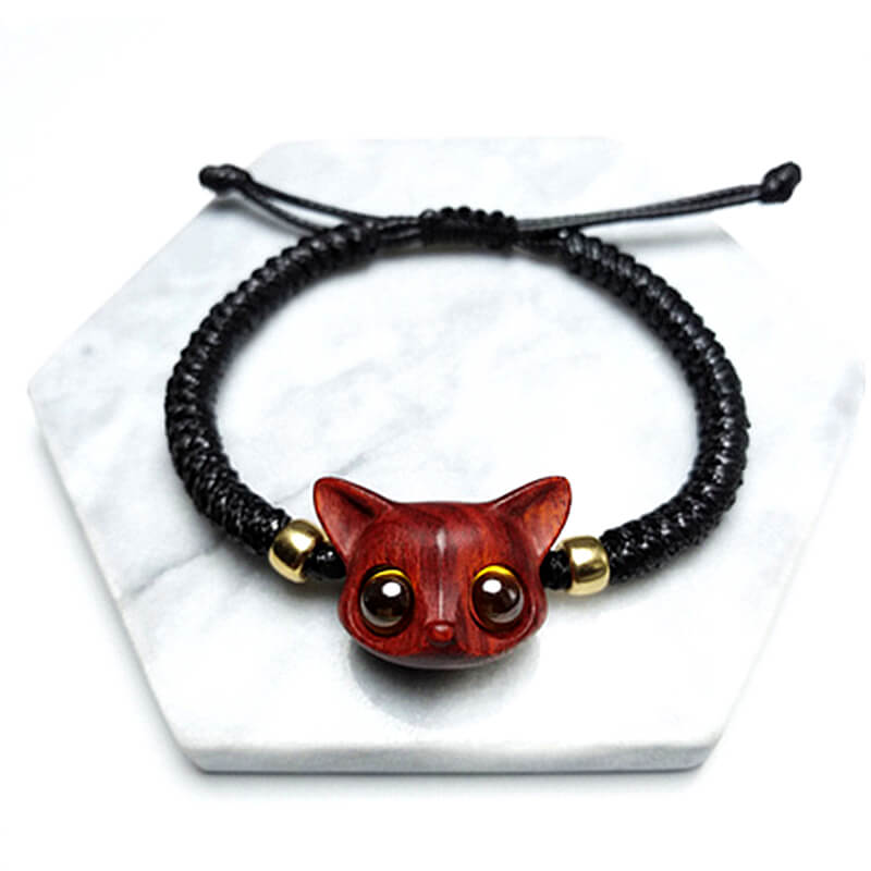 Handmade Cute Wood Fox Bracelet