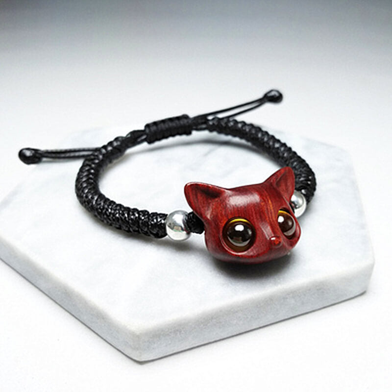 Handmade Cute Wood Fox Bracelet